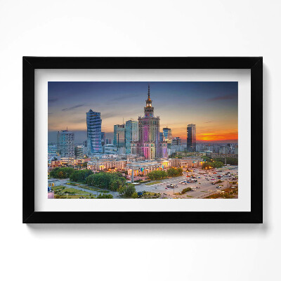 Keretezett kép Varsó Naplemente égbolt