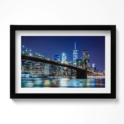 Keretezett kép Brooklyn híd New York City éjszaka