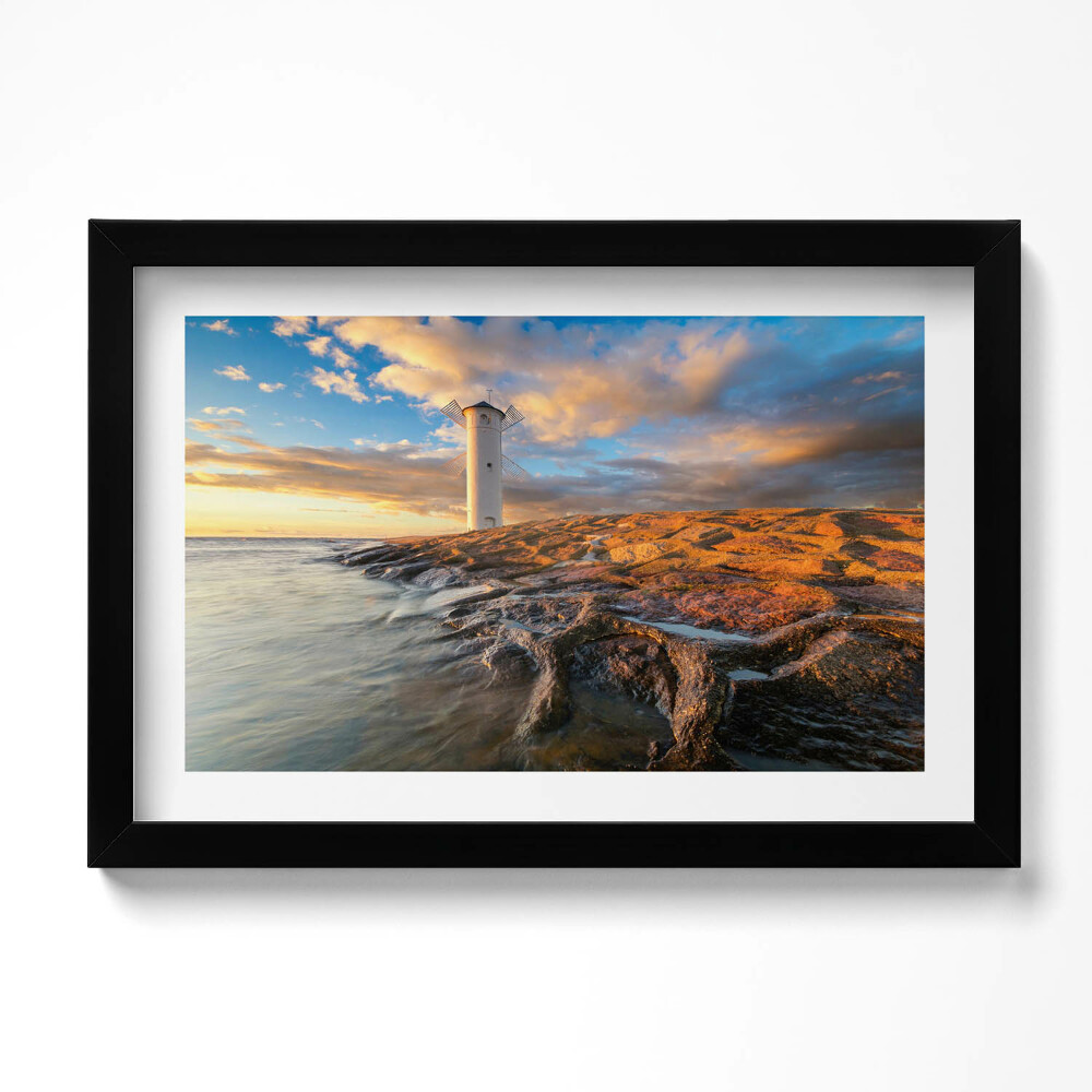 Kép keretben Világítótorony a Balti-tenger mellett