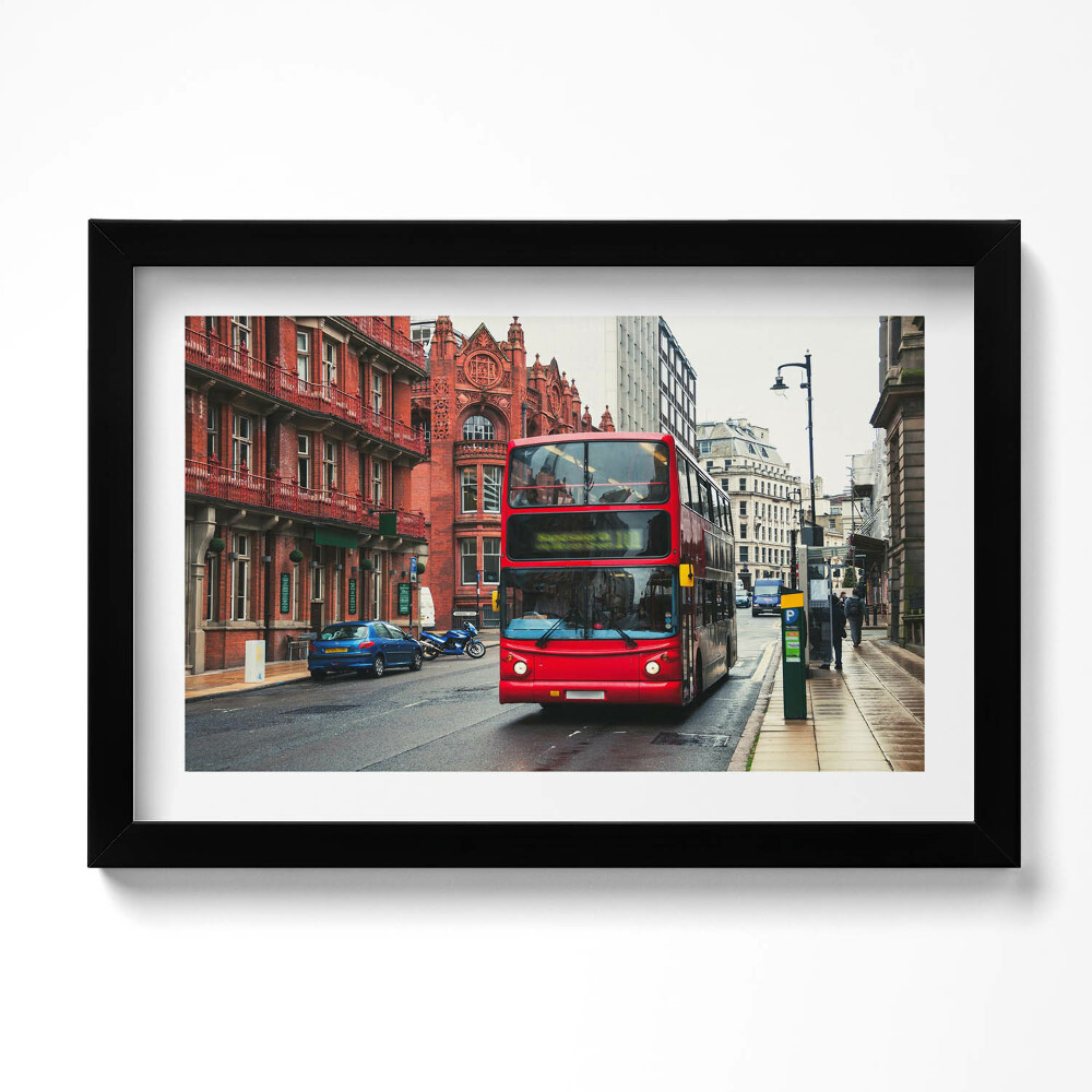 Kép keretben Busz Birminghamben az Egyesült Királyságban