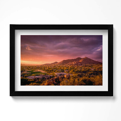 Kép keretben Naplemente North Scottsdale felett