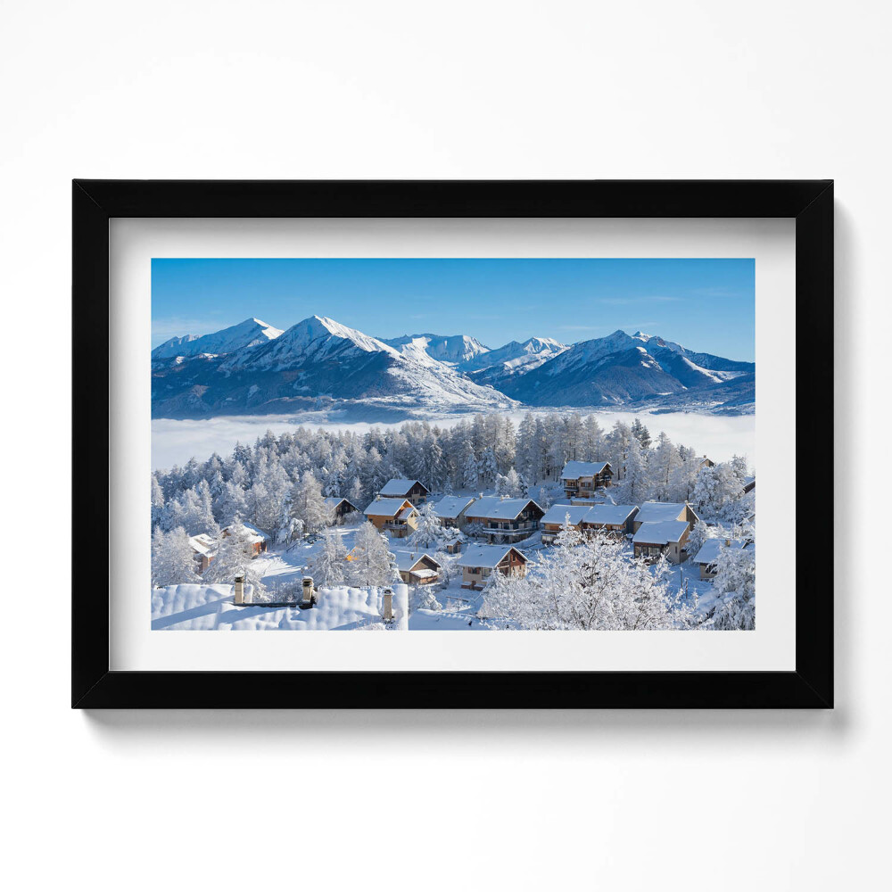 Kép keretben Laye hó az Alpokban