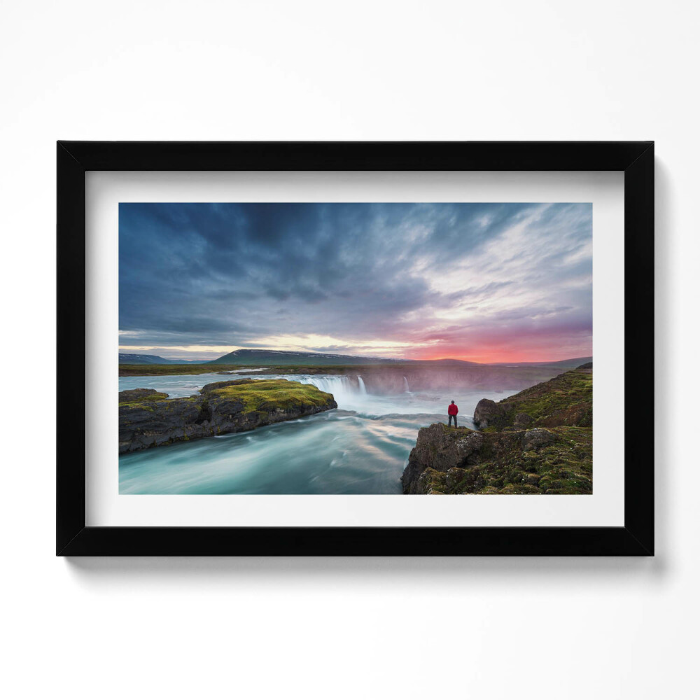 Kép keretben Tájkép Godafoss vízeséssel