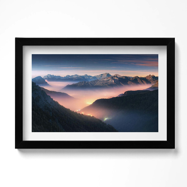 Kép keretben Hegycsúcsok Tájkép