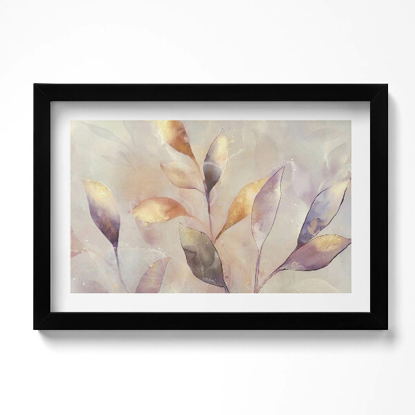 Kép keretben Festett boho levelek