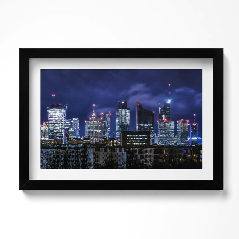 Kép keretben Éjszakai városi épületek