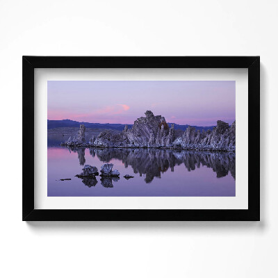 Kép keretben Sziklák tükröződése a vízben