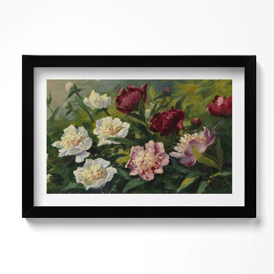 Kép keretben Festett gyönyörű virágok