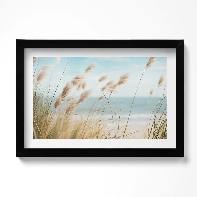 Keretezett kép Tengeri és tengerparti füves táj boho stílusban