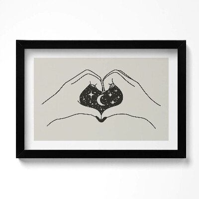 Kép keretben Pálma és kozmosz szíve - illusztráció