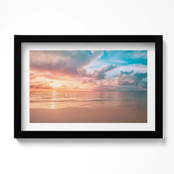 Kép keretben Romantikus naplemente a tenger felett