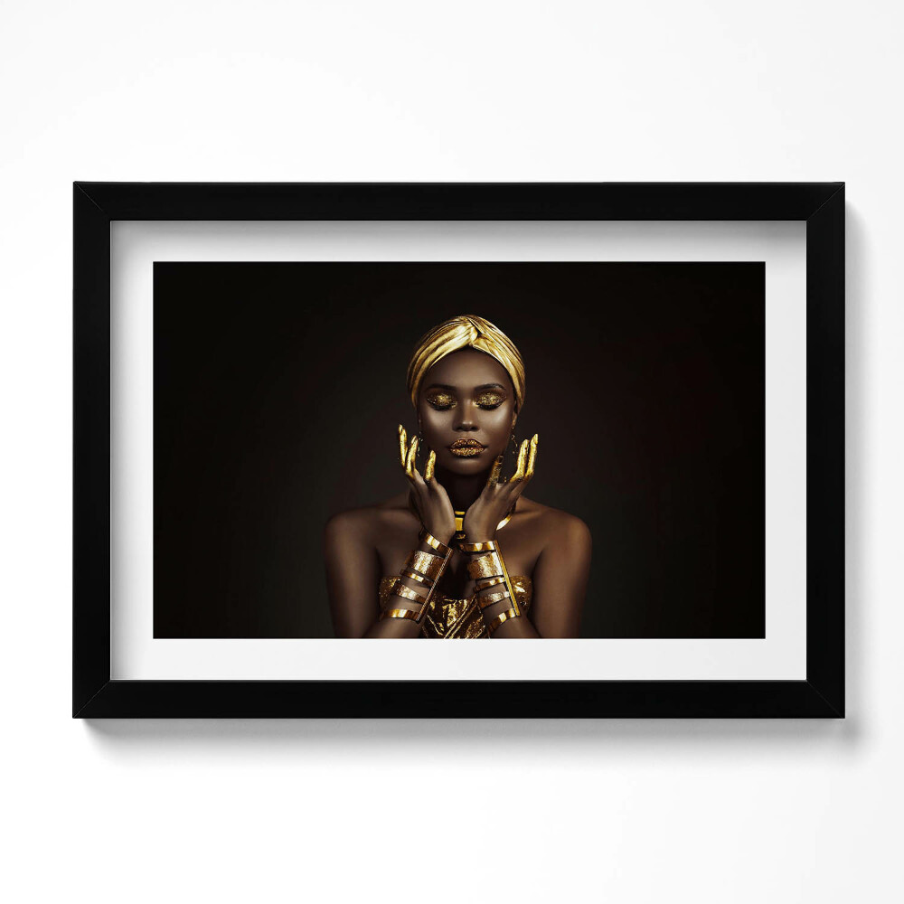 Kép keretben Afrikai nő portréja arannyal
