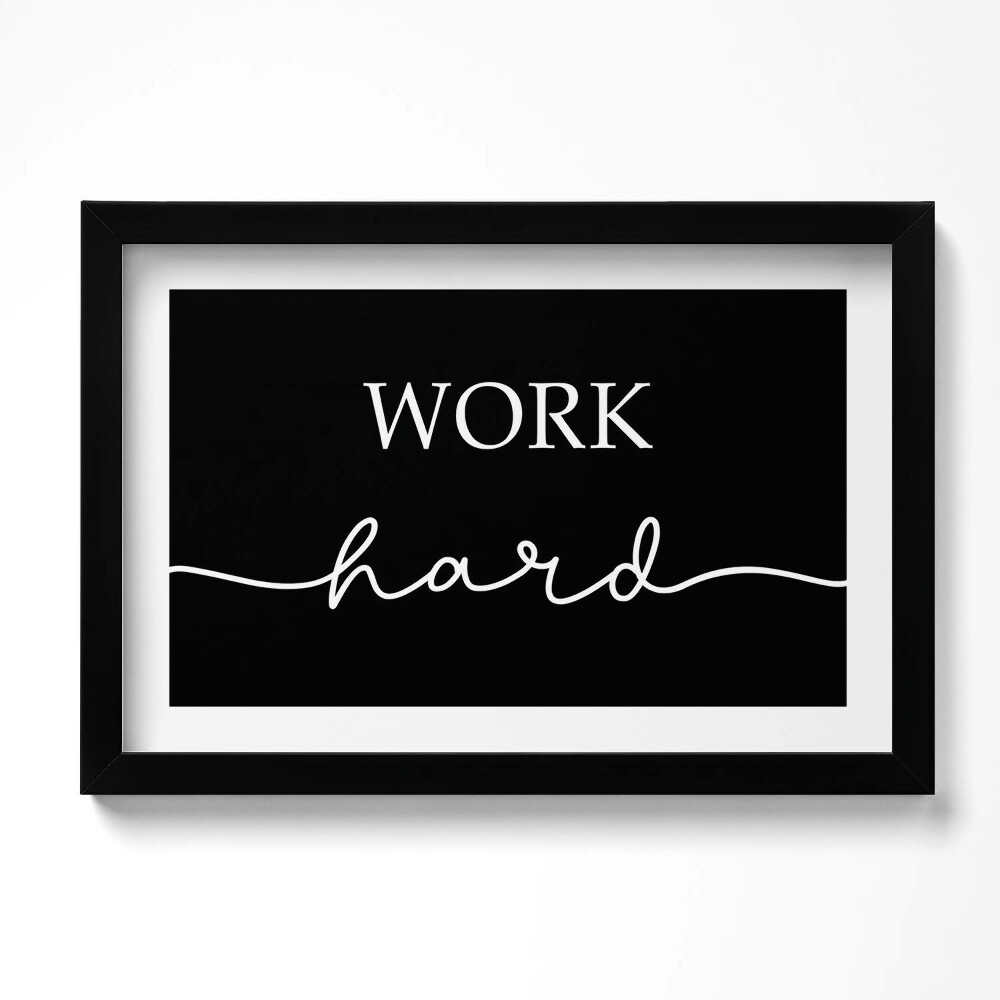 Keretezett kép Motivációs felirat "WORK HARD"