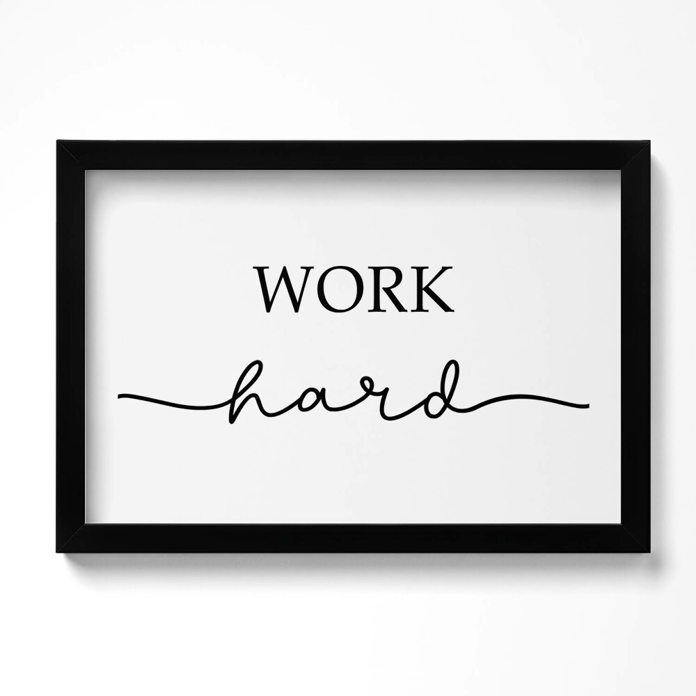 Kép keretben Felirat "WORK HARD"