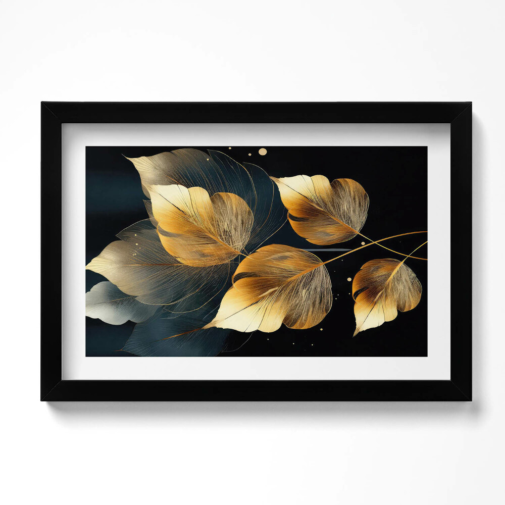 Keretezett kép Arany csillogó levelek