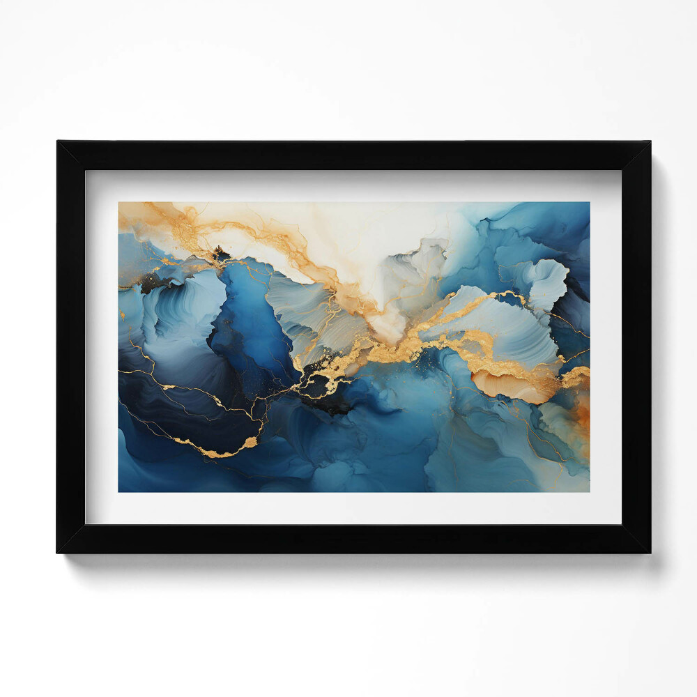 Keretezett kép Folyékony absztrakció arannyal