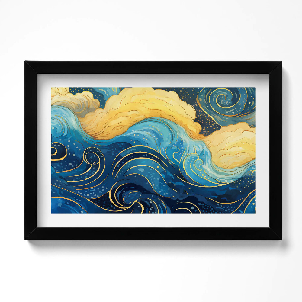 Kép keretben Felhő absztrakció arannyal