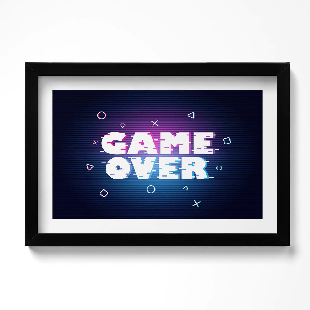 Kép keretben Stilizált felirat a játékosnak "Game over"