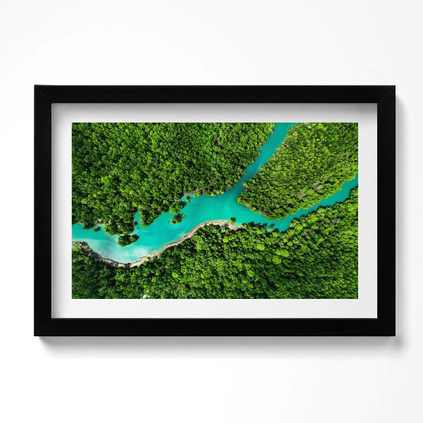 Kép keretben Folyó trópusi erdőkben madártávlatból