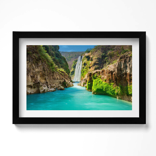 Kép keretben Trópusi vízesés és folyó