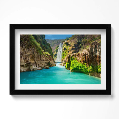 Kép keretben Trópusi vízesés és folyó