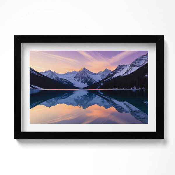 Kép keretben Hegyi és tavi tájkép este