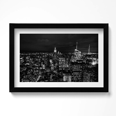 Keretezett kép Fekete és fehér városkép éjszaka
