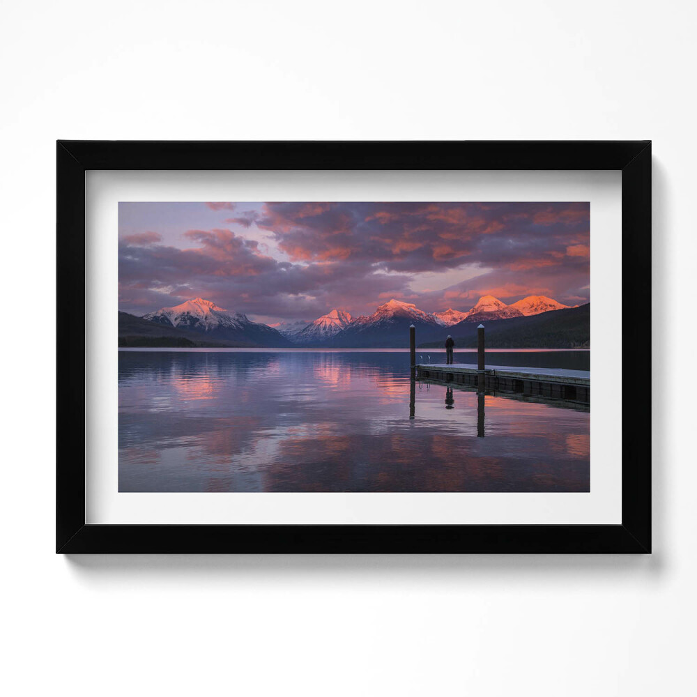 Keretezett kép Hegyi tó és felhők