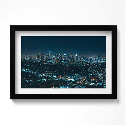 Kép keretben Nagy kivilágított városi égbolt éjszaka