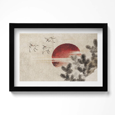 Keretezett kép Japán művészeti naplemente