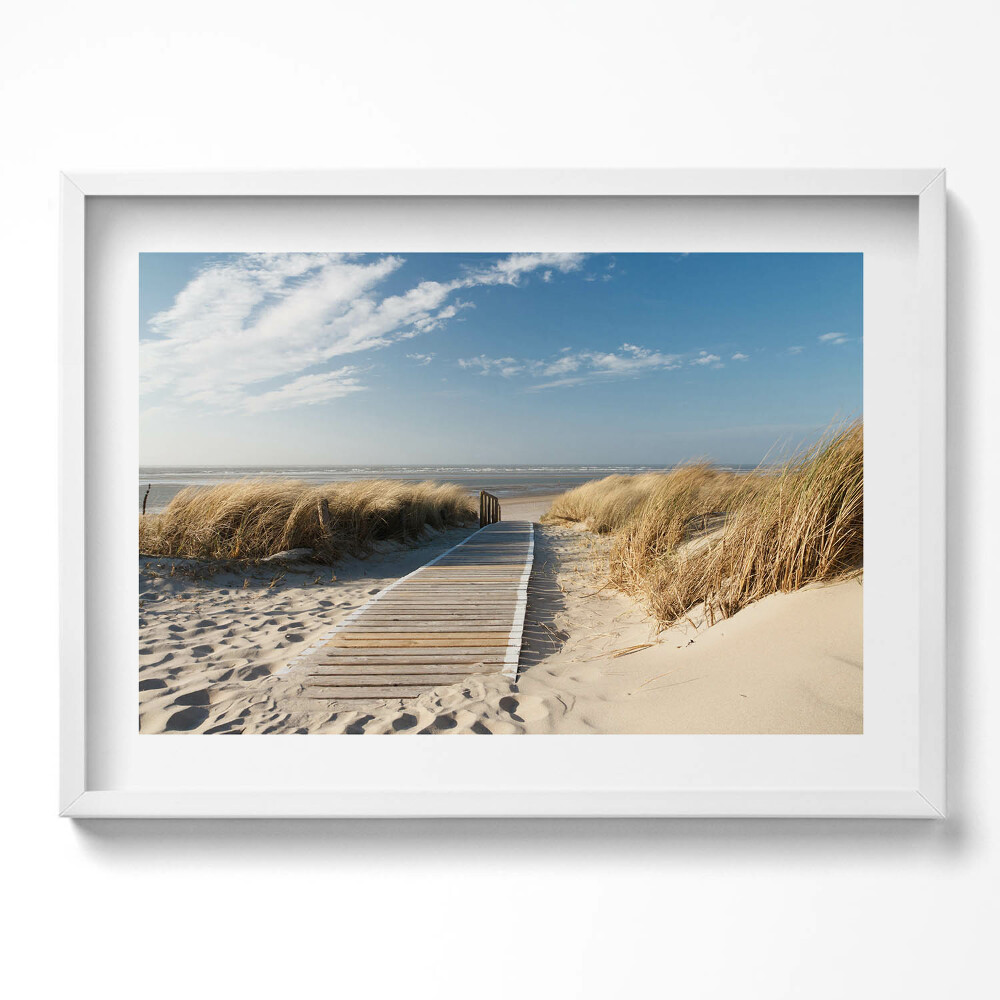 Kép keretben Tengerparti stég a homokdűnék között