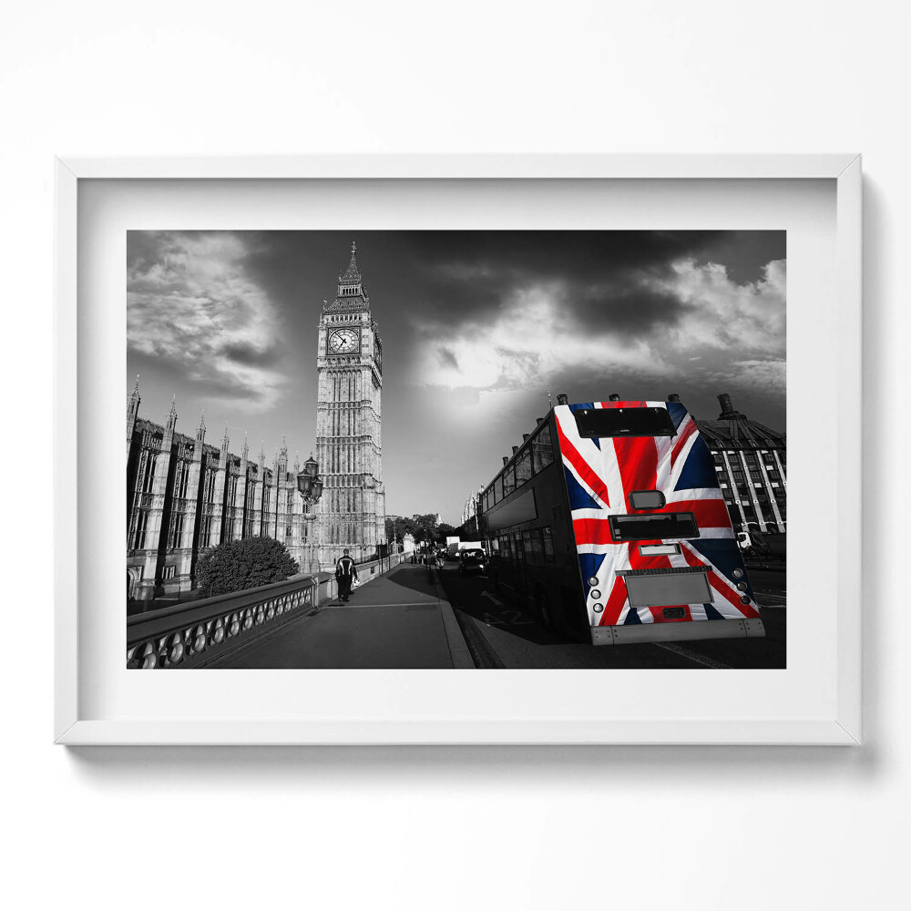 Kép keretben Londoni táj piros busz