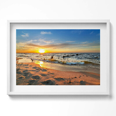 Kép keretben Naplemente a tengerparton