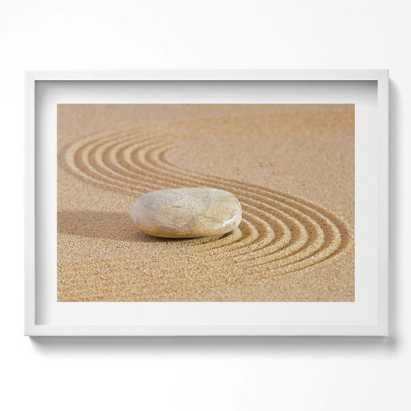 Kép keretben Homok és sima kő