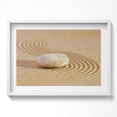 Kép keretben Homok és sima kő