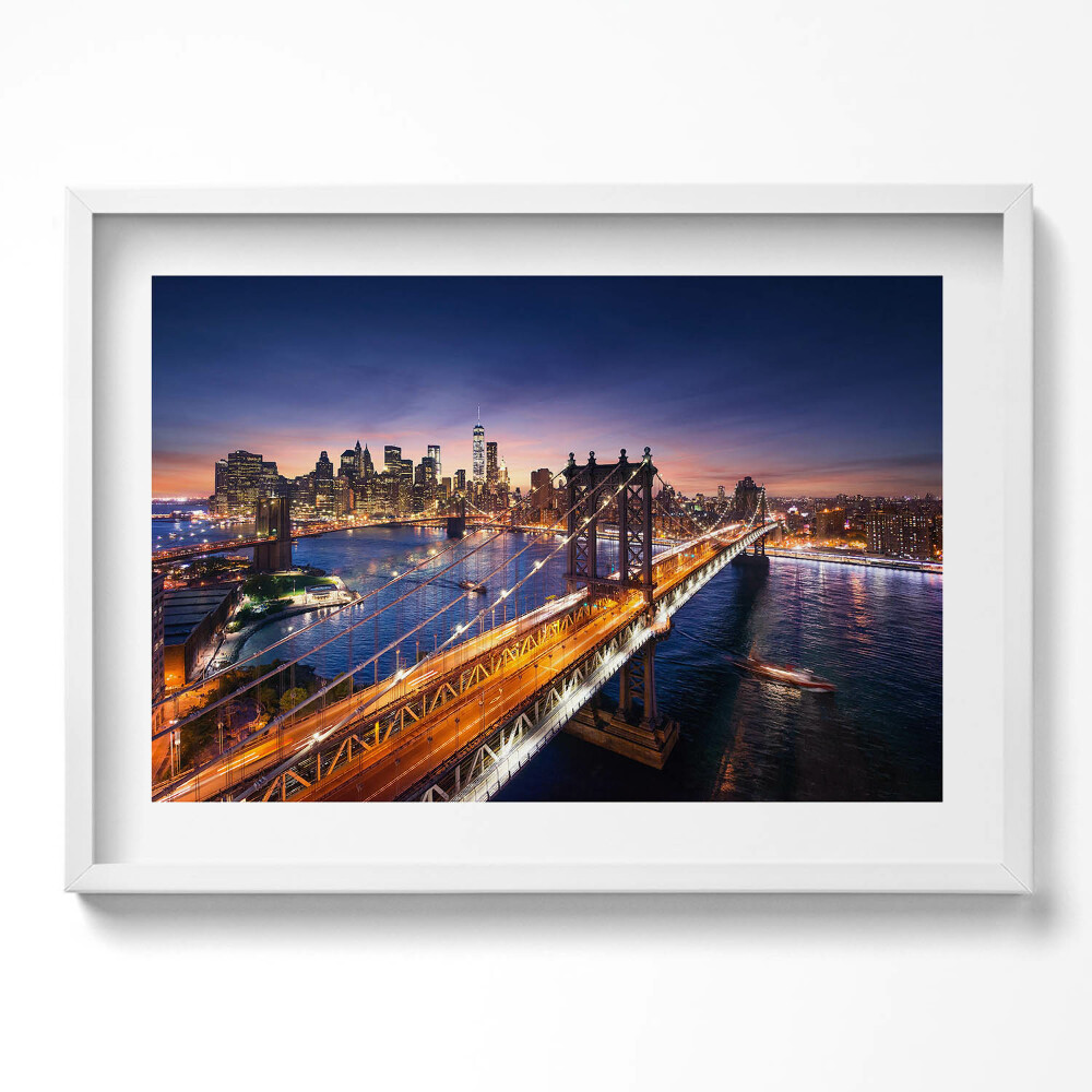 Kép keretben Híd és városi látkép