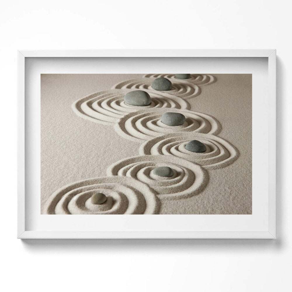 Kép keretben Kavicsok és hullámok homokban