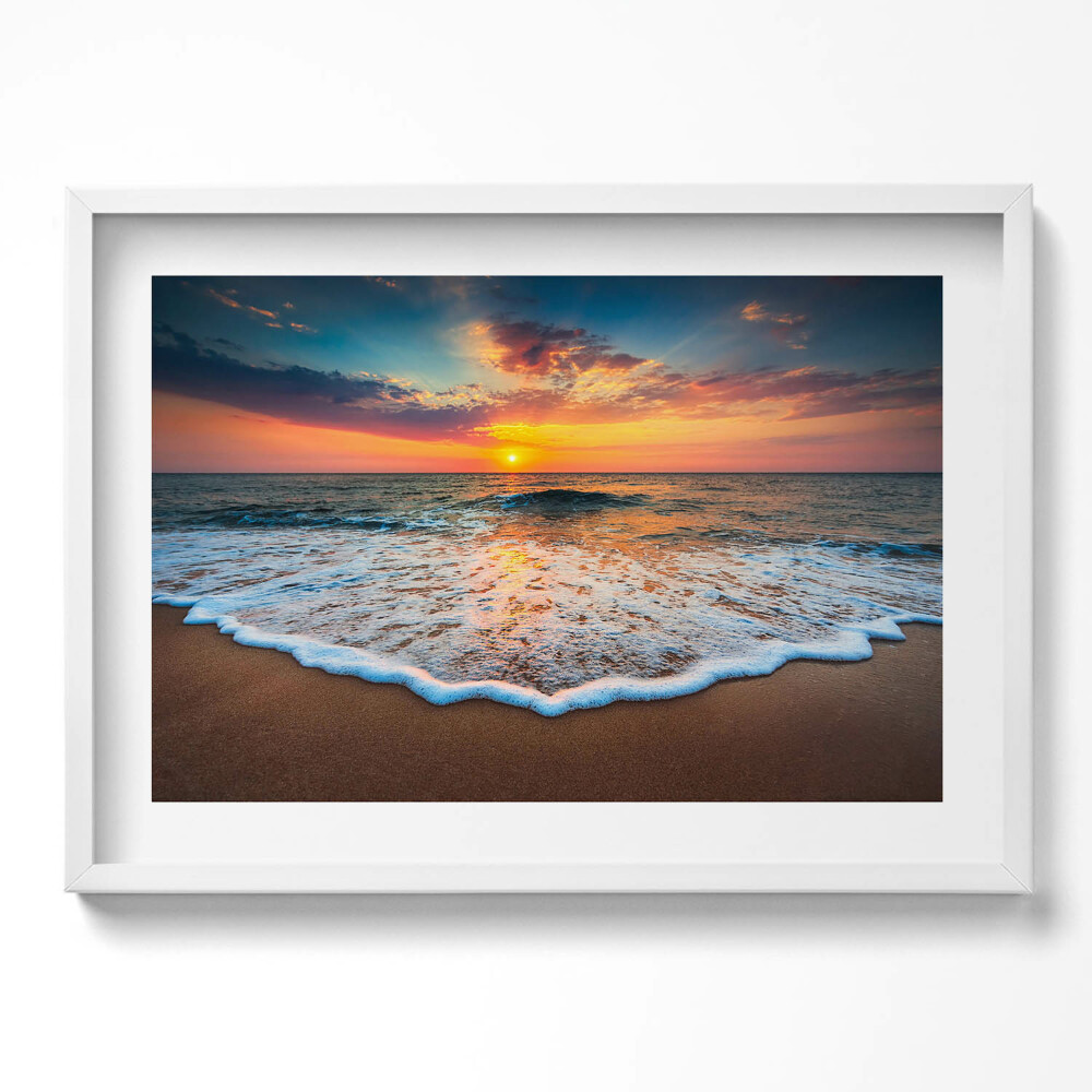Kép keretben Naplemente a tengerparton