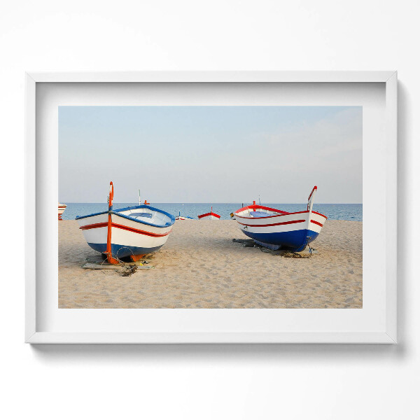 Kép keretben Hajó a tengerparton