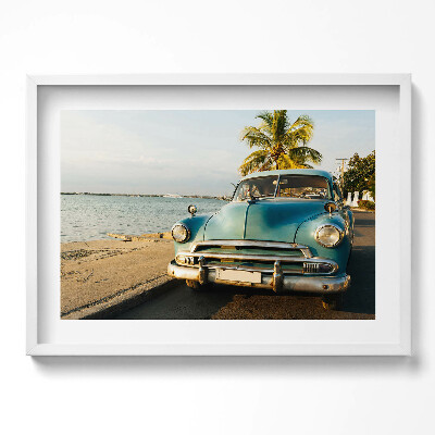 Kép keretben Régi autó a tengerparton