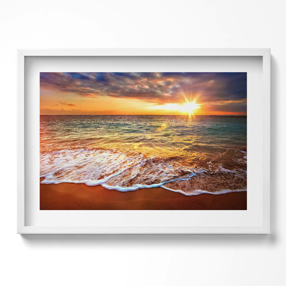 Kép keretben Naplemente a tengerparton