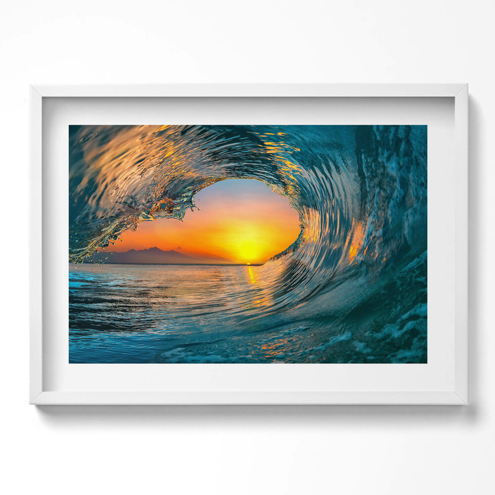 Kép keretben Hullám és naplemente