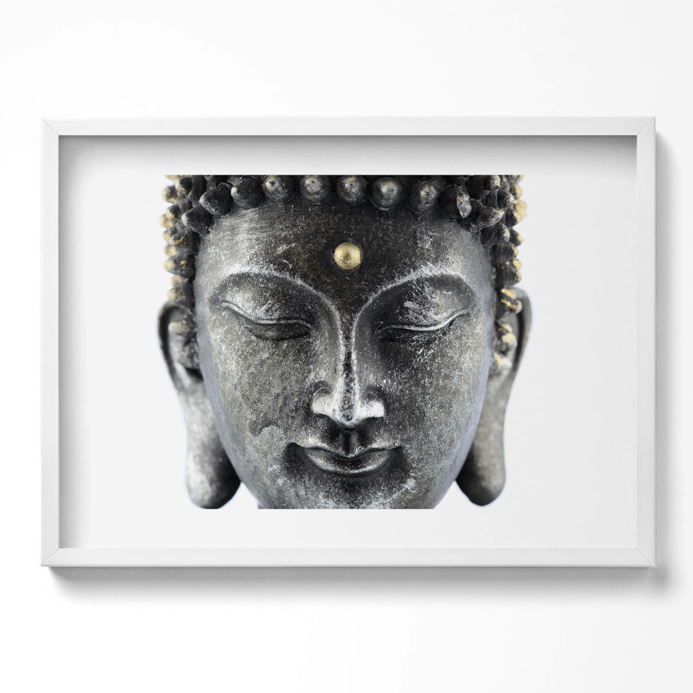Kép keretben Buddha fej békés arckifejezés