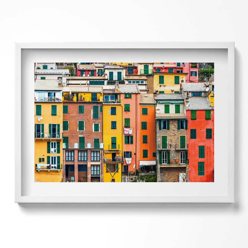 Kép keretben Színes házak tömbje