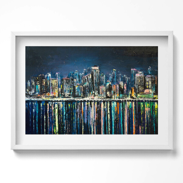 Kép keretben Modern városi táj vízreflexiókkal