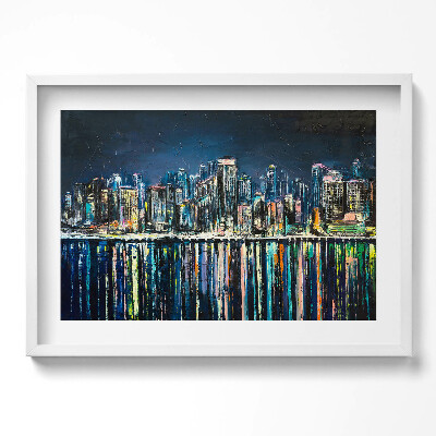 Kép keretben Modern városi táj vízreflexiókkal