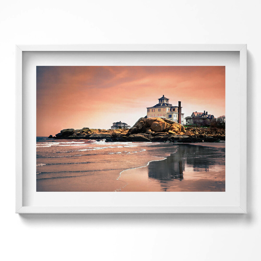 Kép keretben Tengerparti ház sziklákon