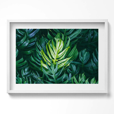 Kép keretben Zöld levelek természetes motívum