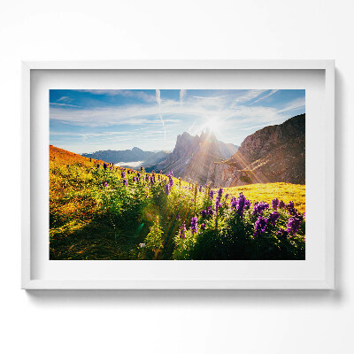 Kép keretben Hegyek és virágos rét