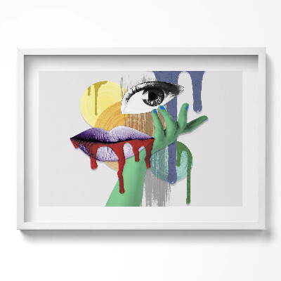 Kép keretben Absztrakt arc és színes foltok